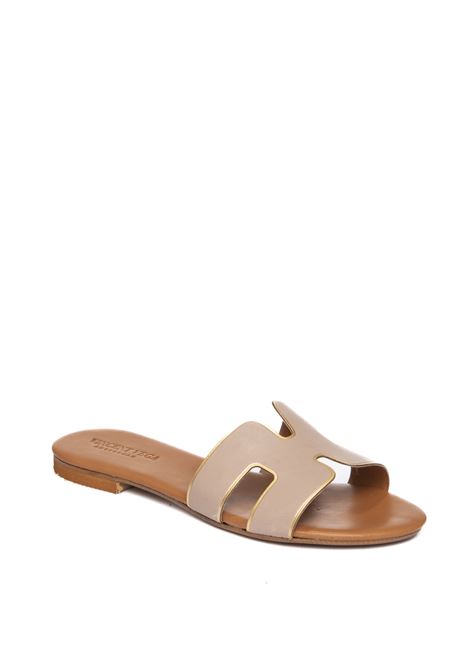 Tan leather sandal VINCENT VEGA | P106 HDLVIT-TAUPE